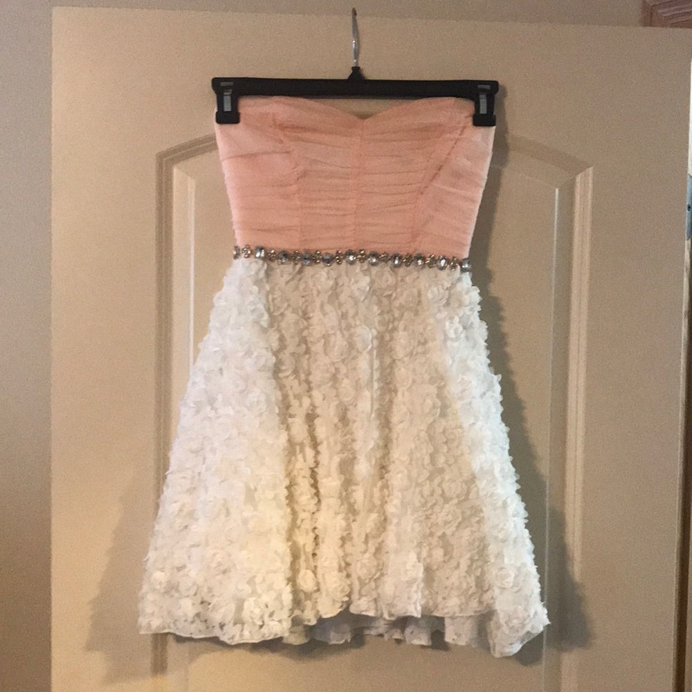 Pink and white short formal dress-worn once